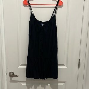 Women's Black Sleeveless sundress with pockets